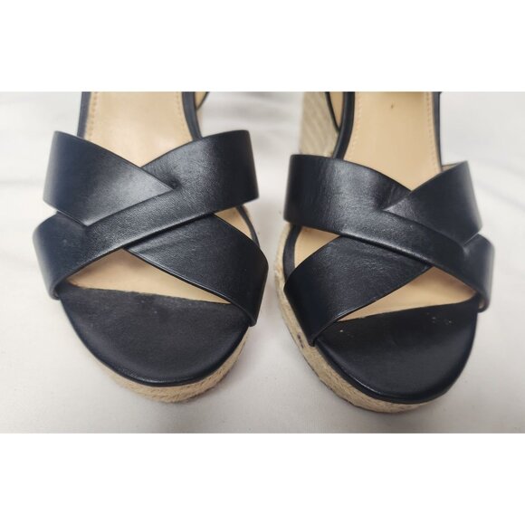 Michael Kors Black Espadrille Wedge Sandals - Picture 3 of 8